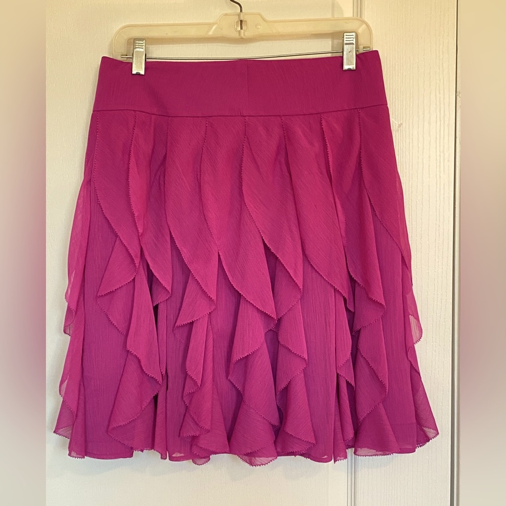 Ann Taylor fuchsia ruffled skirt. - Picture 1 of 7
